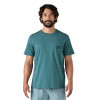 Pánske tričko Patagonia FLYING FISH TIDES ORGANIC POCKET T-SHIRT  - petrolejová