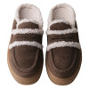Dámske pantofle Inuikii MULE WOOL  - tmavo hnedá