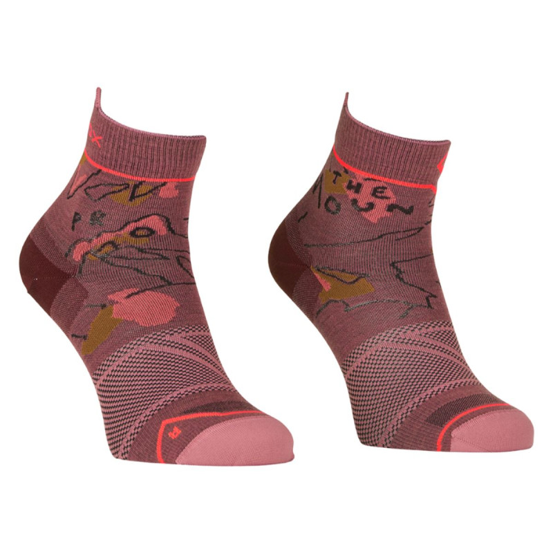Dámske ponožky Ortovox ALPINE LIGHT QUARTER  - vínová