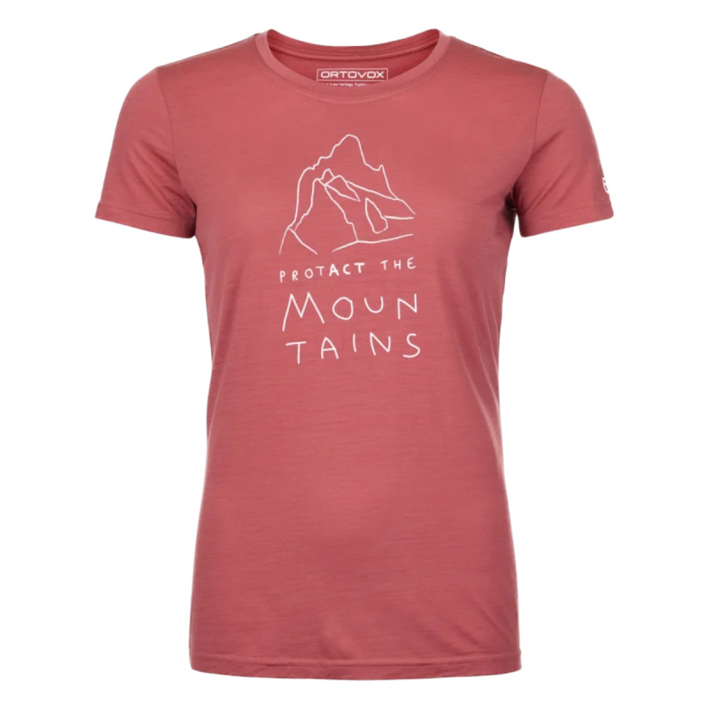 Dámské funkční tričko Ortovox 150 COOL MTN PROTECTOR SHORT SLEEVE  - růžová