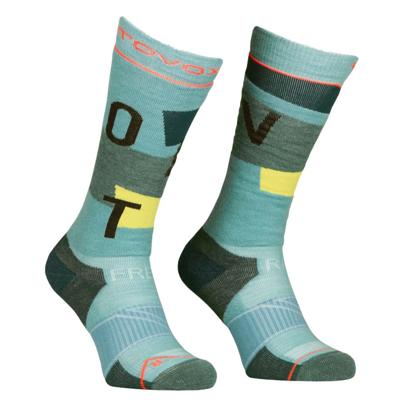 Dámske ponožky Ortovox FREERIDE LONG SOCKS COZY  - svetlo modrá