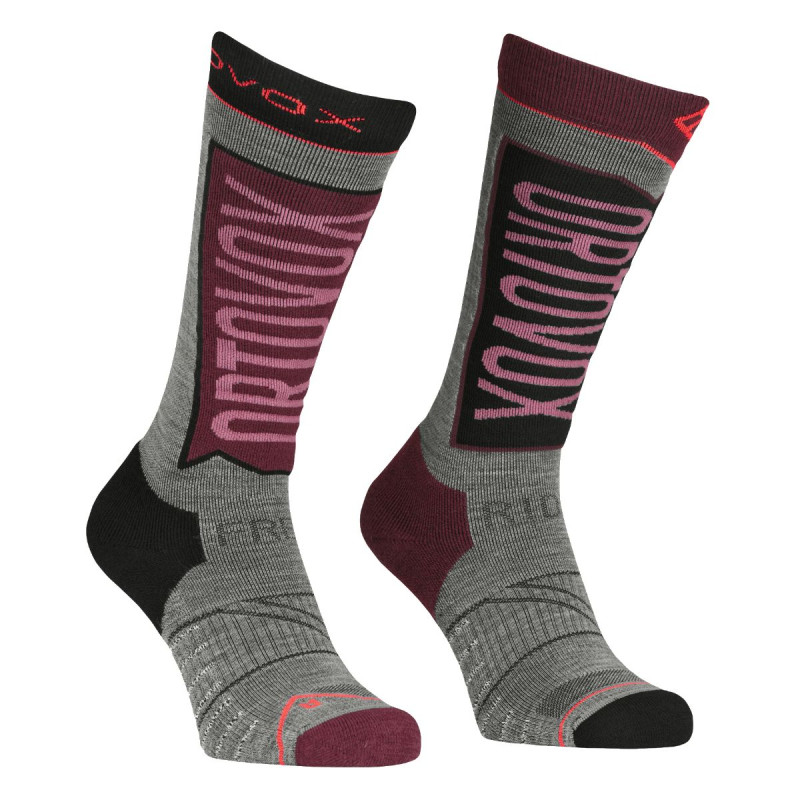 Dámske ponožky Ortovox FREE RIDE LONG SOCKS  - vínová