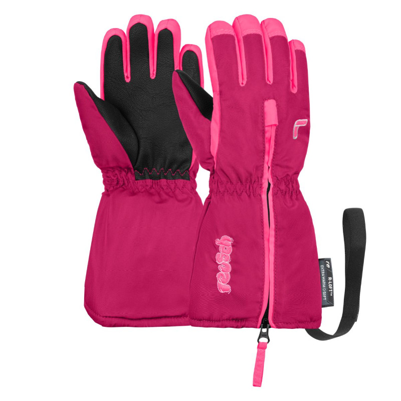 Dívčí lyžařské rukavice Reusch TOM  - tmavě růžová