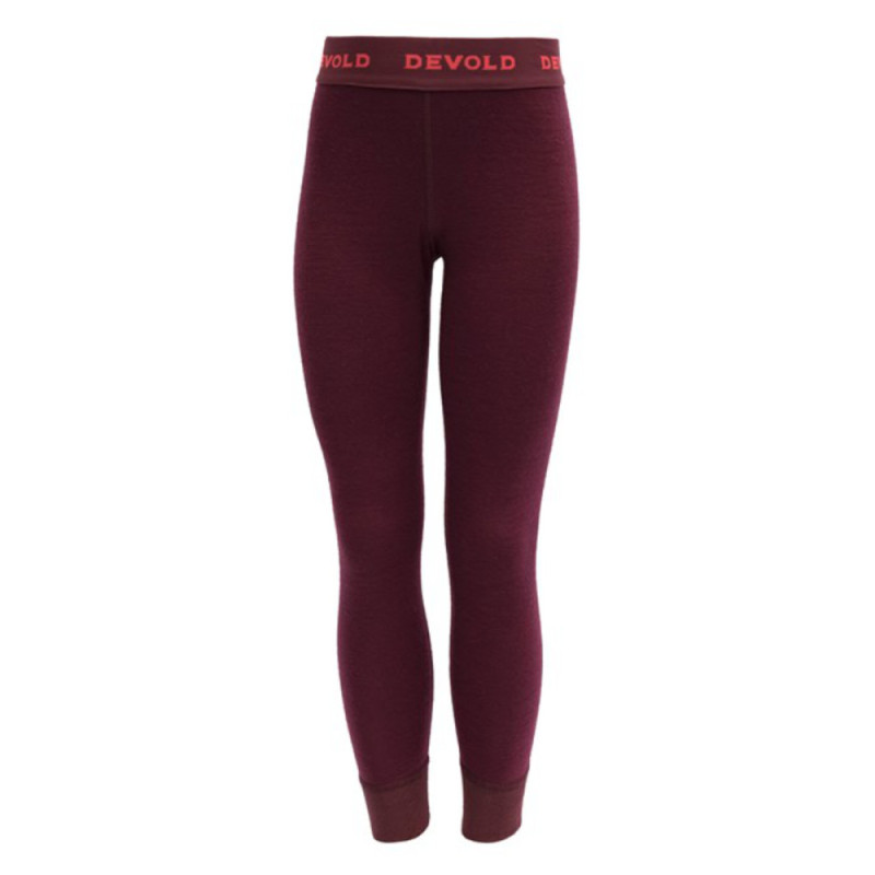 Dívčí funkční kalhoty Devold DUO ACTIVE JUNIOR  - vínová