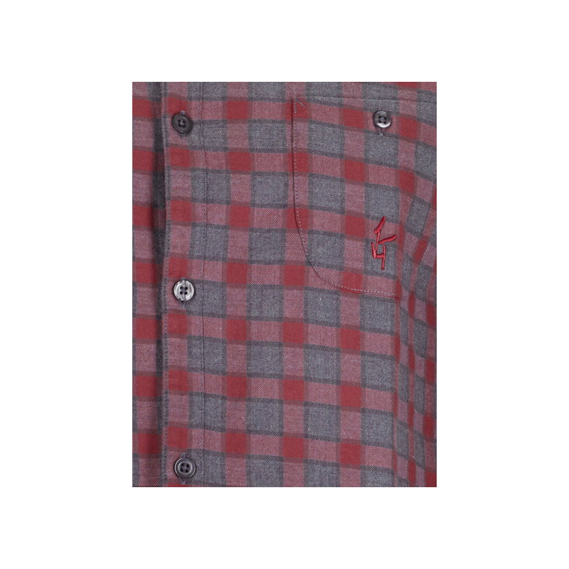 Pánska košeľa Luis Trenker BERNET KARO  - vínová