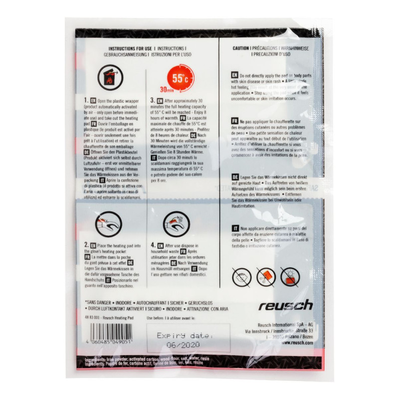 Vyhrievané vankúšiky do rukavíc Reusch HEATING PAD SET