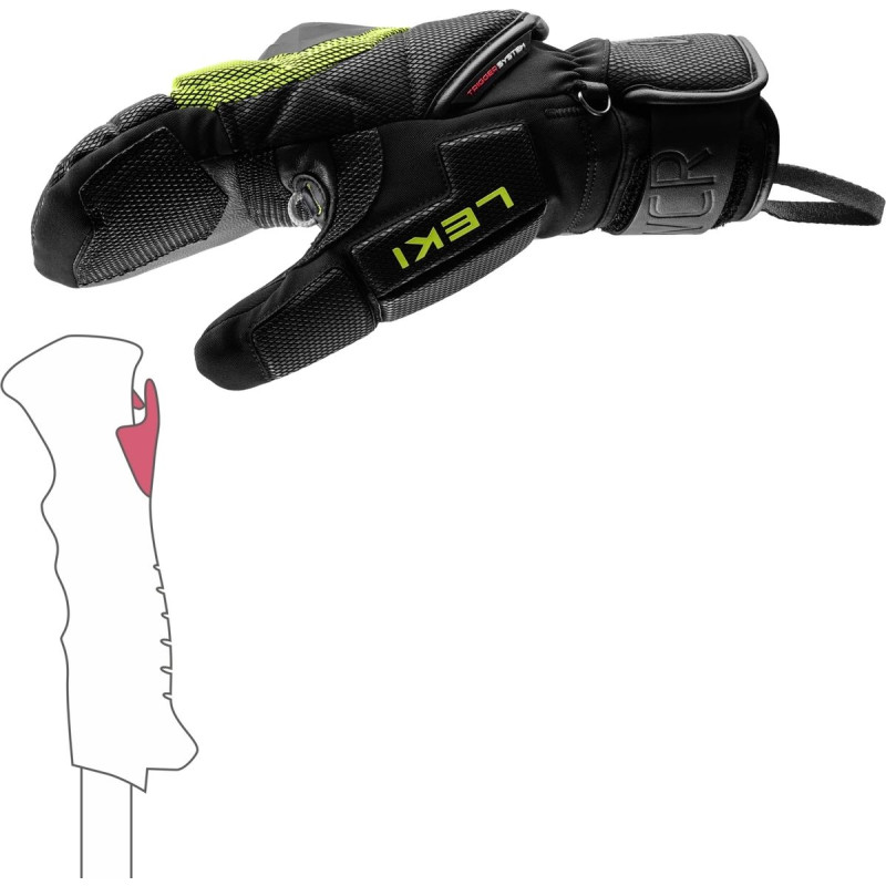 Pánske lyžiarské rukavice Leki WCR COACH 3D MITT  - čierna