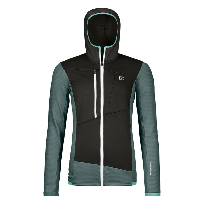 Dámska mikina Ortovox FLEECE GRID HOODY  - tmavo šedá