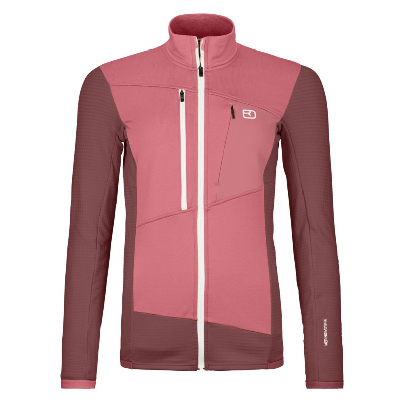 Dámská mikina Ortovox FLEECE GRID JACKET  - vínová