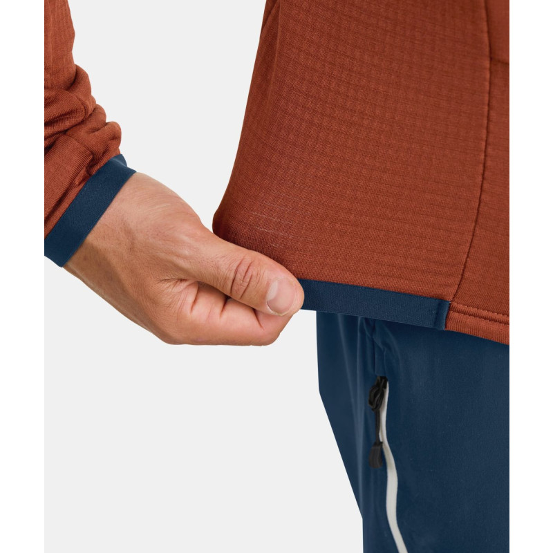 Pánska mikina Ortovox FLEECE GRID JACKET  - hnedá