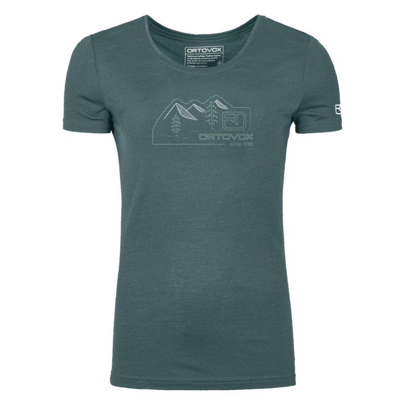 Dámske funkčné tričko Ortovox 150 COOL VINTAGE BADGE TS  - tmavo šedá