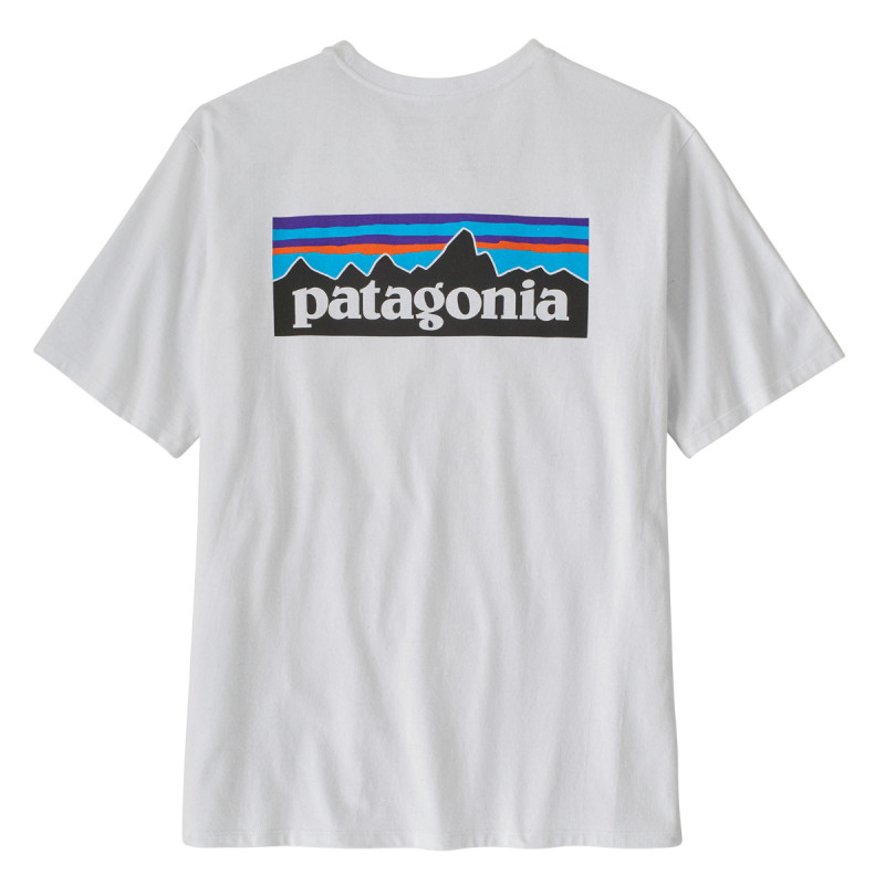 Pánské tričko Patagonia P-6 LOGO RESPONSIBILI-TEE  - bílá