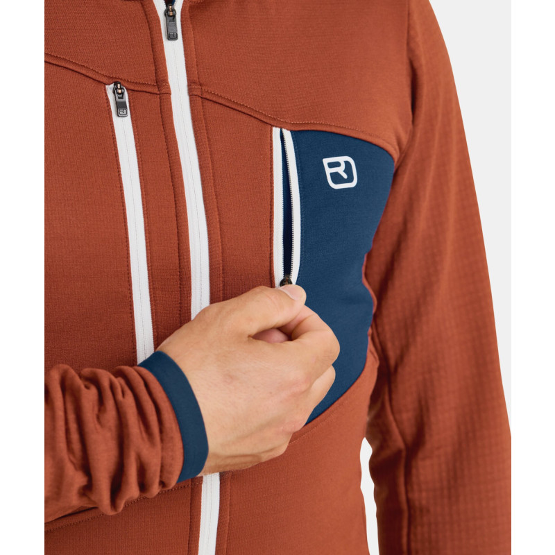 Pánska mikina Ortovox FLEECE GRID HOODY  - tmavo modrá