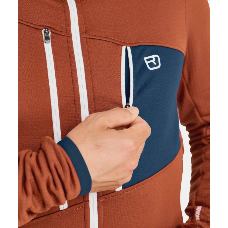 Pánská mikina Ortovox FLEECE GRID JACKET  - tmavě šedá