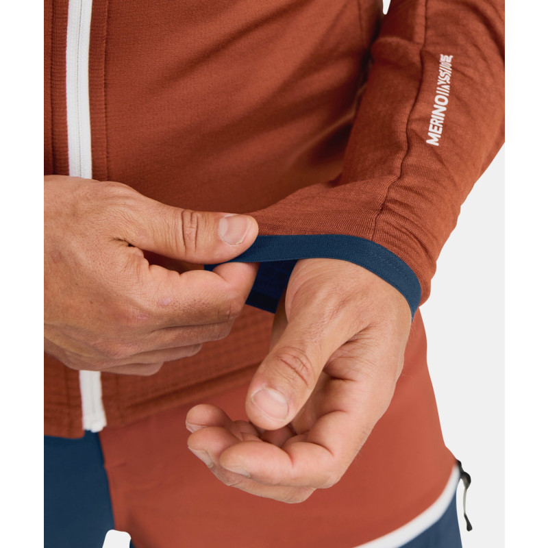 Pánská mikina Ortovox FLEECE GRID JACKET  - tmavě šedá