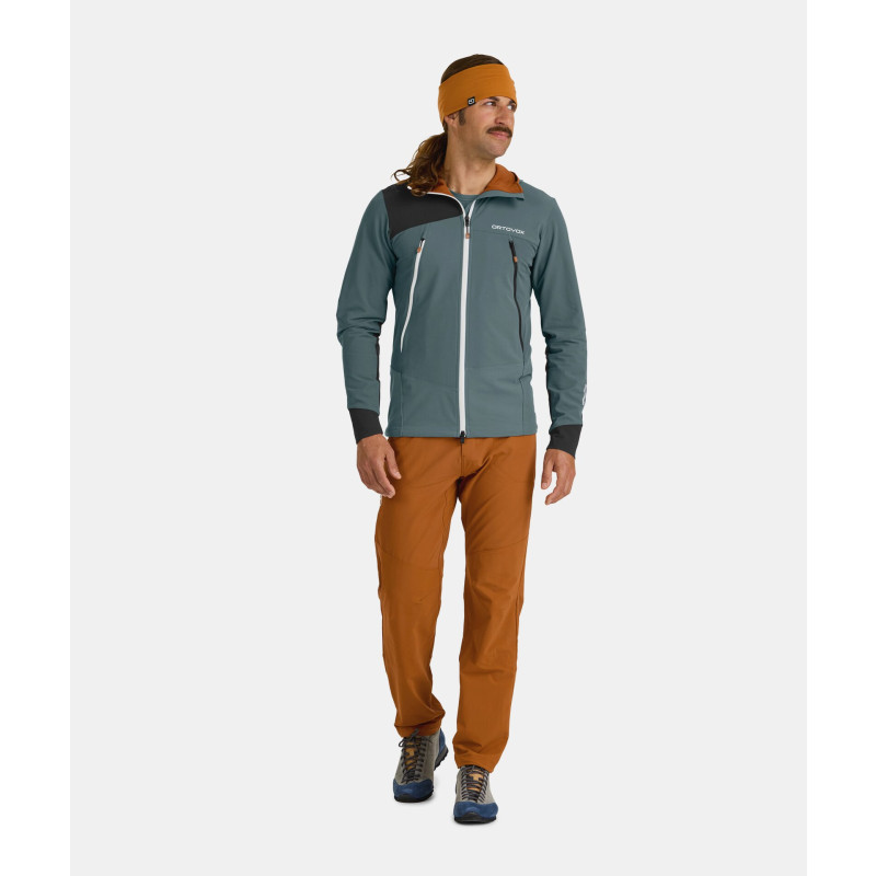 Pánska bunda Ortovox PALA HOODED JACKET  - tmavo šedá