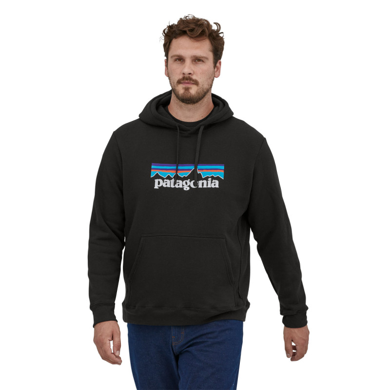 Pánska mikina Patagonia P-6 LOGO UPRISAL HOODY  - čierna