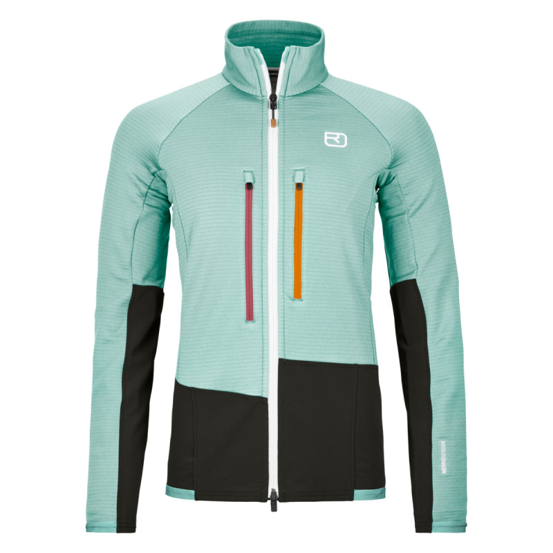 Dámska mikina Ortovox FLEECE RIB JACKET  - svetlo modrá