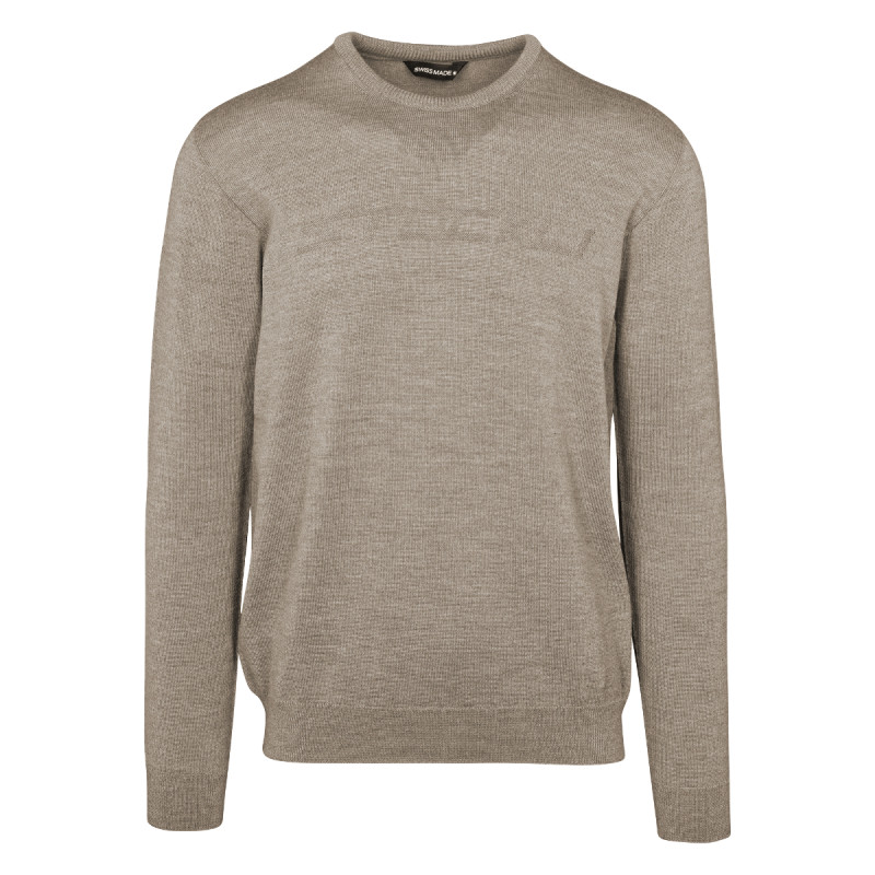 Pánsky sveter Stöckli MEN SWISS MADE KNITTED PULLOVER  - svetlo hnedá