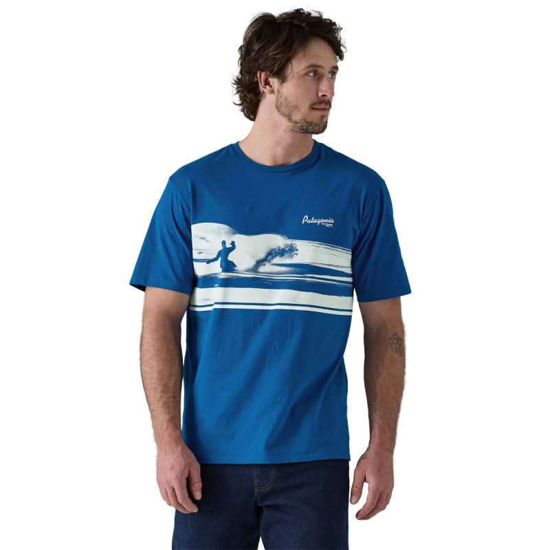 Pánske tričko Patagonia SELF-POWER ORGANIC T-SHIRT  - modrá