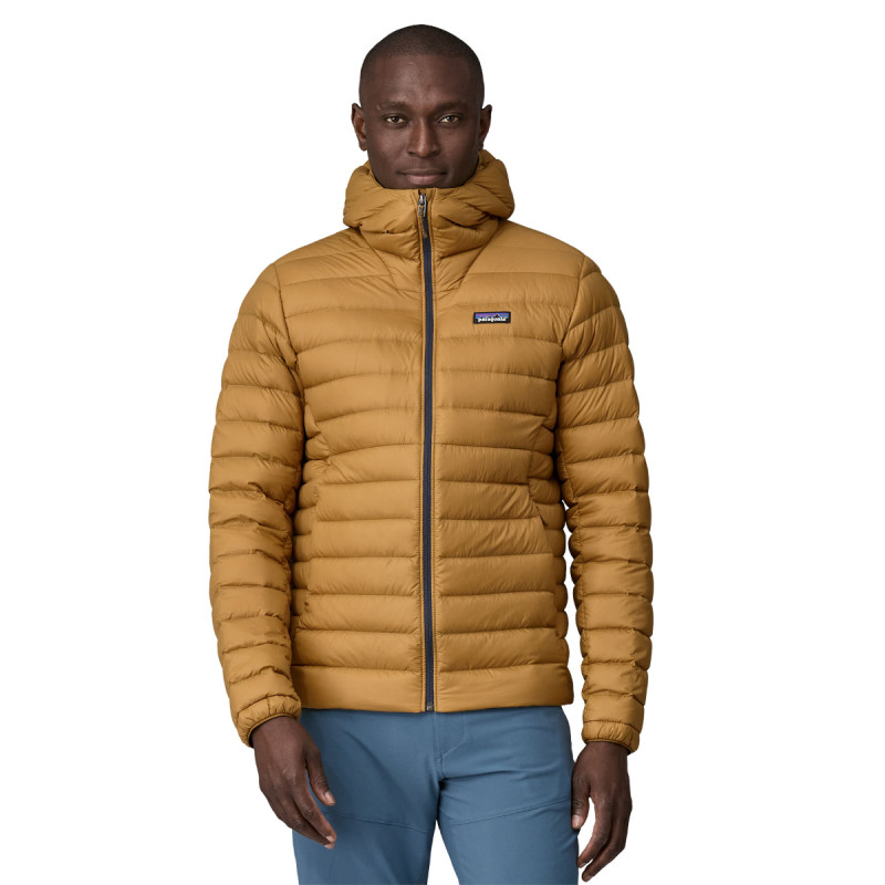 Pánská bunda Patagonia DOWN SWEATER HOODY  - žlutá
