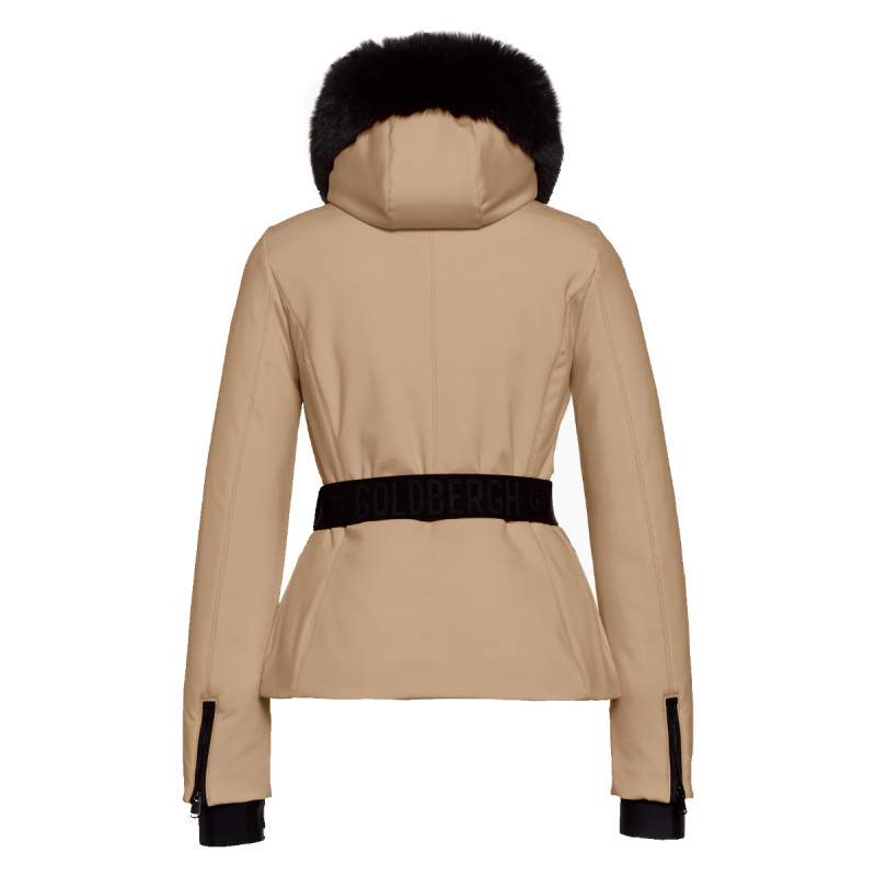 Dámska bunda Goldbergh HIDA FAUX BORDER  - svetlo hnedá