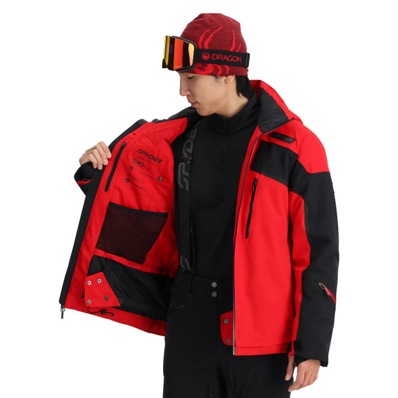 Pánská lyžařská bunda Spyder LEADER  - červená