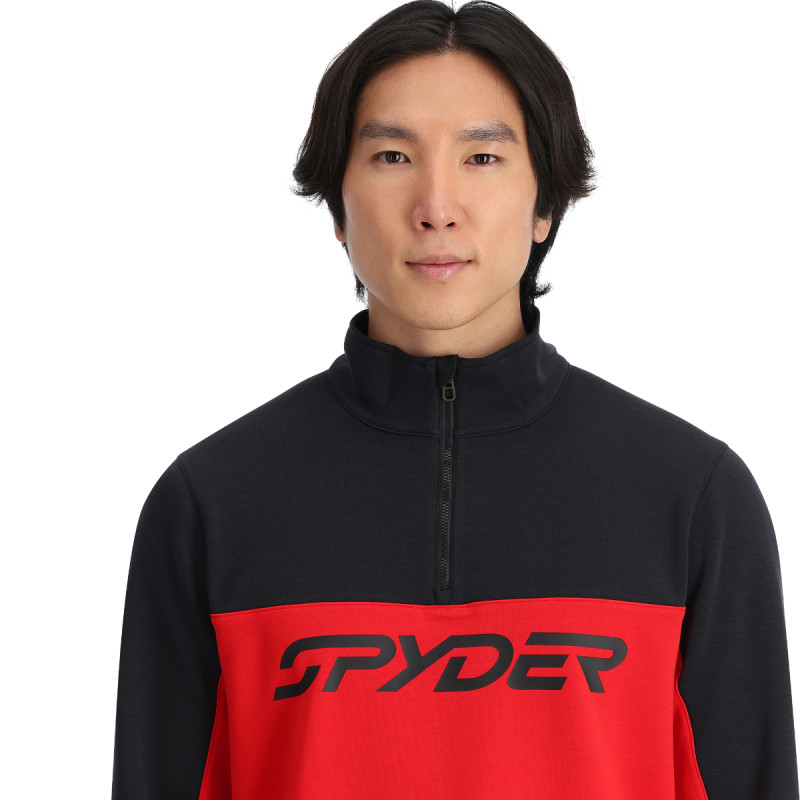 Pánska lyžiarská mikina Spyder SPEED FLEECE 1/2 ZIP  - červená