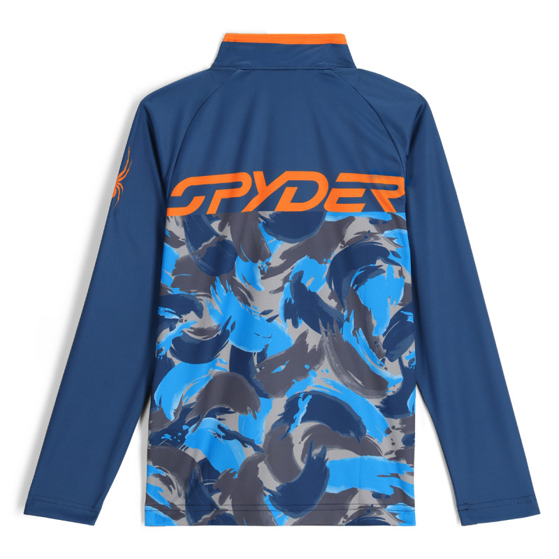 Chlapčenská lyžiarská mikina Spyder CAMO 1/2 ZIP  - tmavo modrá