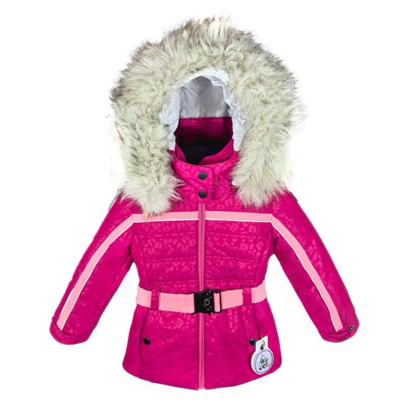 Dievčenská lyžiarská bunda PinBina HEART KIDS JACKET  - tmavo ružová
