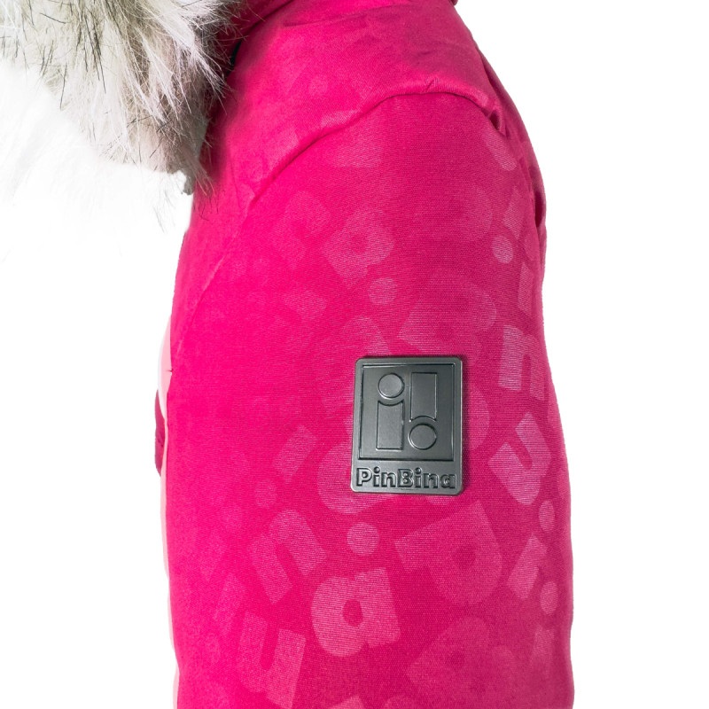 Dievčenská lyžiarská bunda PinBina HEART KIDS JACKET  - tmavo ružová