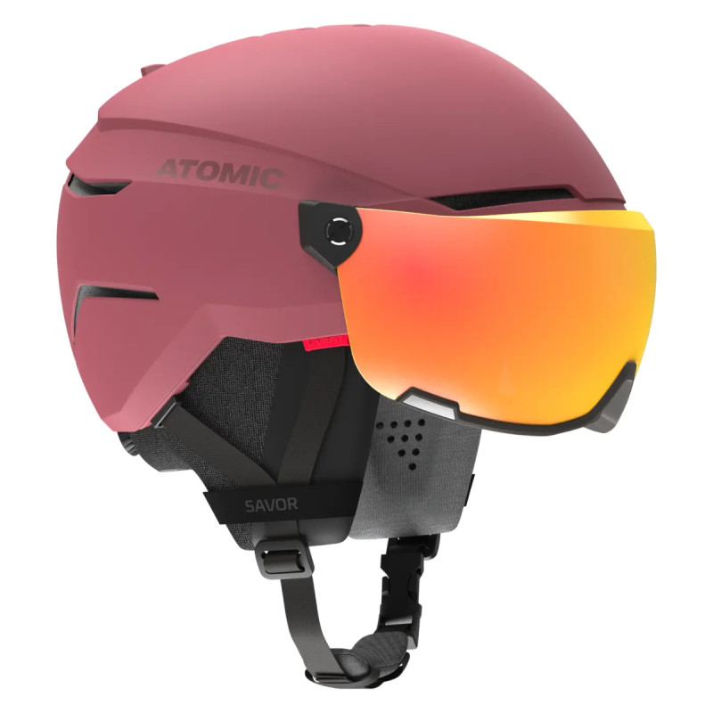 Lyžiarská prilba Atomic SAVOR VISOR STEREO  - vínová