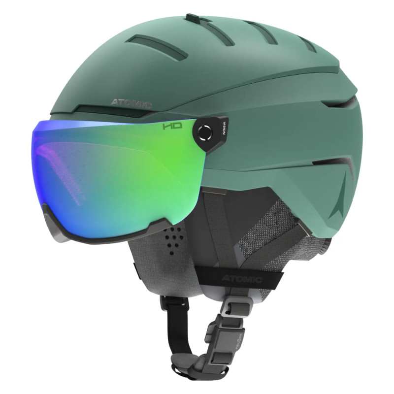 Lyžiarská prilba Atomic SAVOR GT AMID VISOR HD  - tmavo zelená