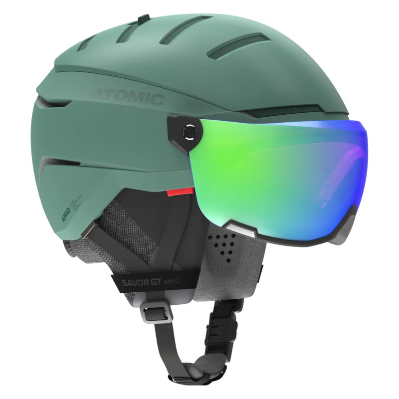 Lyžiarská prilba Atomic SAVOR GT AMID VISOR HD  - tmavo zelená