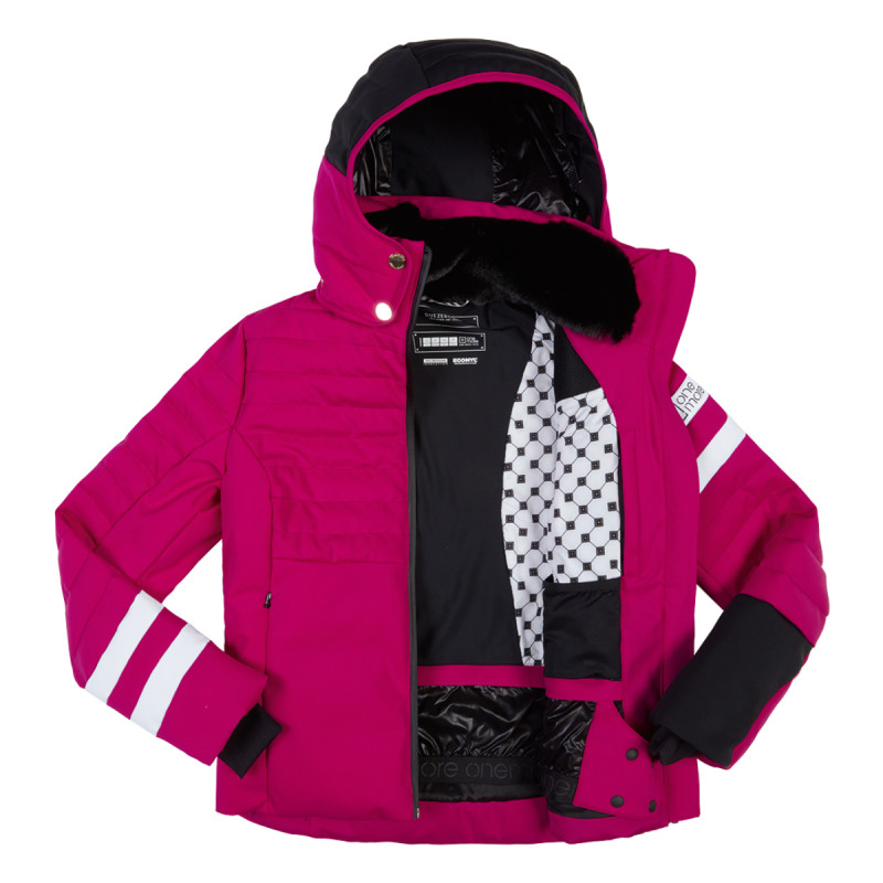 Dámska lyžiarská bunda OneMore 201 - ECO-DOWN SKI JACKET  - tmavo ružová