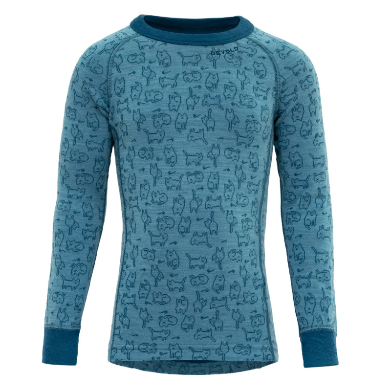 Detské funkčné tričko Devold DUO ACTIVE MERINO  - modrá
