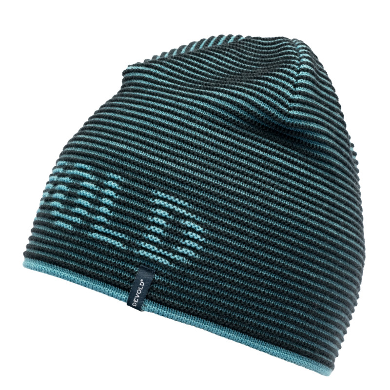 Pánská čepice Devold RIB LOGO MERINO  - modrá