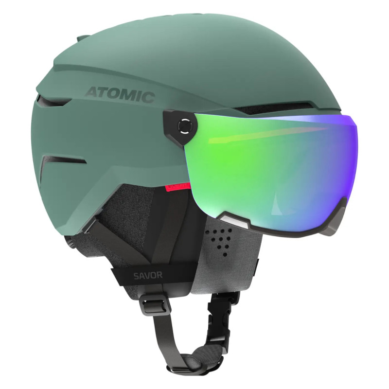 Lyžiarská prilba Atomic SAVOR VISOR STEREO  - tmavo zelená