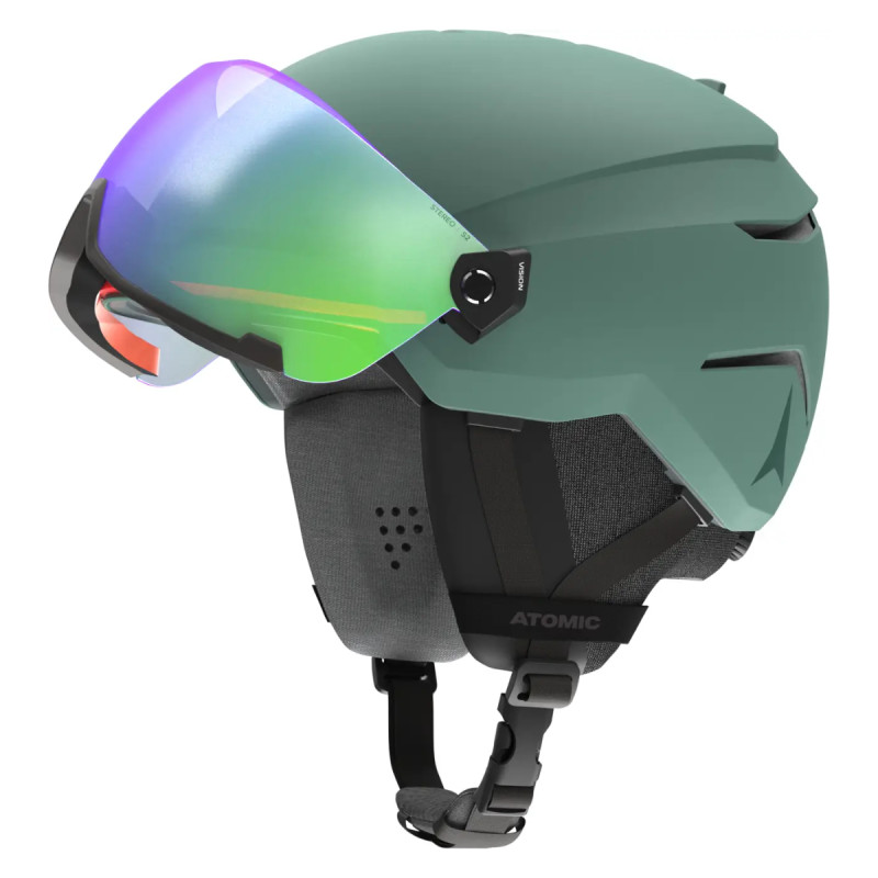 Lyžiarská prilba Atomic SAVOR VISOR STEREO  - tmavo zelená