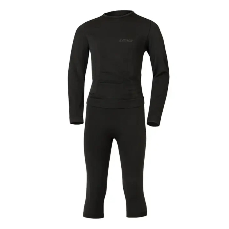 Detský funkčný komplet Lenz KIDS UNDERWEAR SET 3/4 PANTS  - čierna