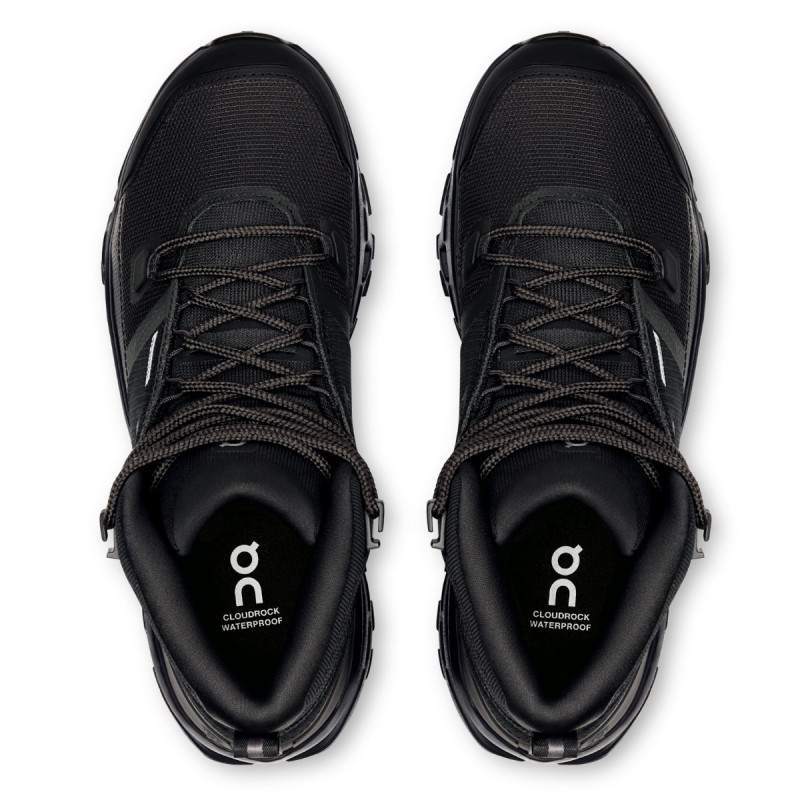 Dámske turistické členkové topánky On CLOUDROCK MID WATERPROOF  - čierna