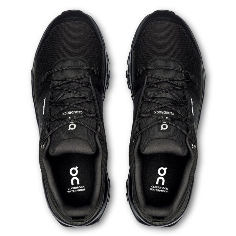 Dámske turistické topánky On CLOUDROCK LOW WATERPROOF  - čierna