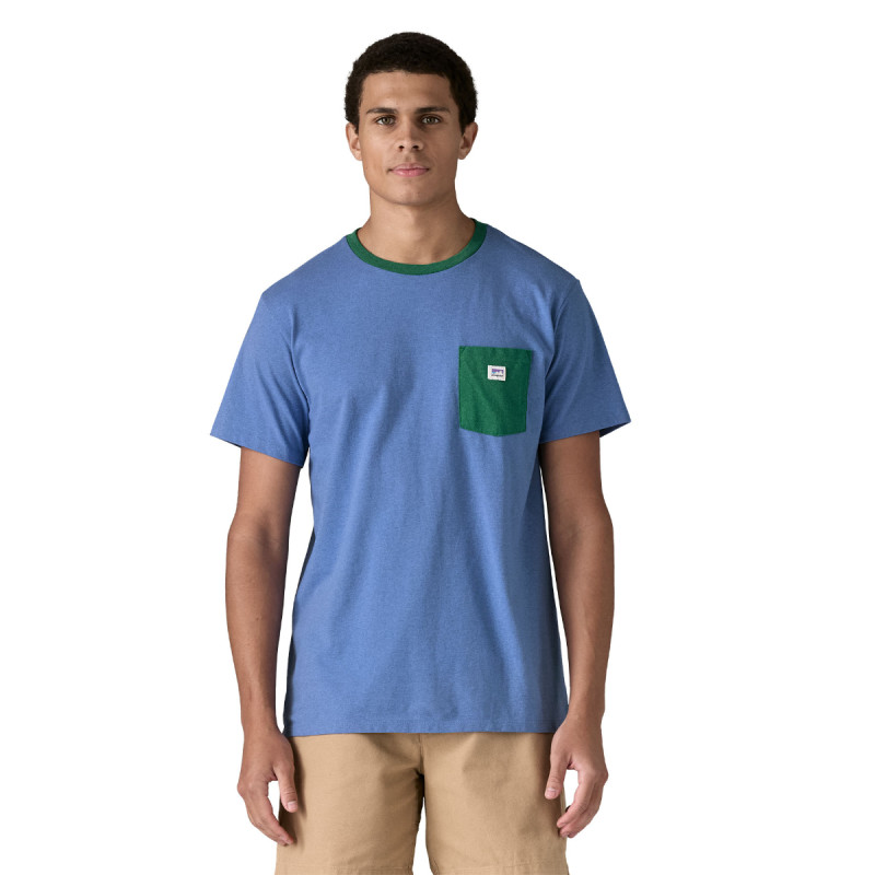 Pánské tričko Patagonia SHOP STICKER POCKET RESPONSIBILI-TEE  - modrá