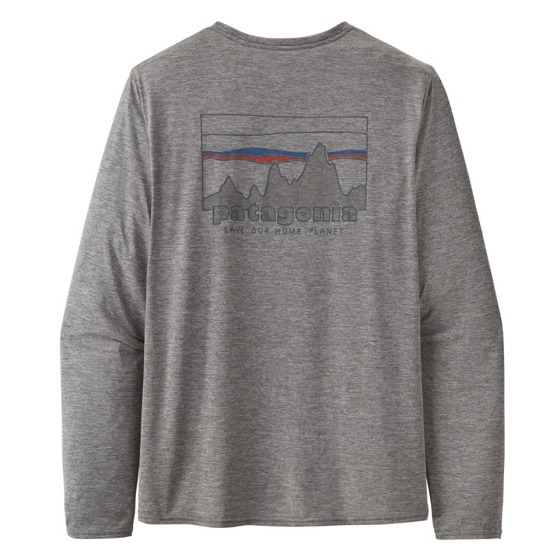 Pánske funkčné tričko Patagonia LONG-SLEEVED CAPILENE COOL DAILY GRAPHIC SHIRT  - šedá