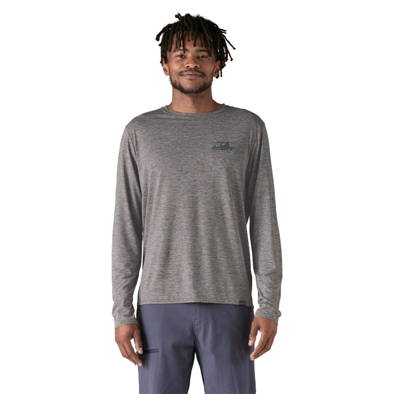 Pánske funkčné tričko Patagonia LONG-SLEEVED CAPILENE COOL DAILY GRAPHIC SHIRT  - šedá