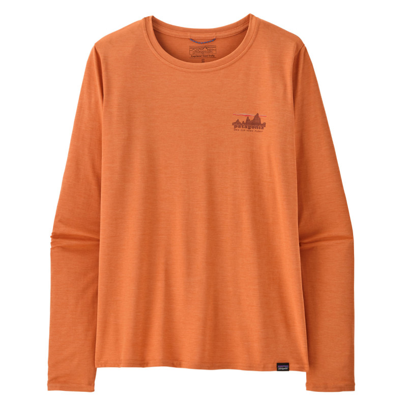 Dámske funkčné tričko Patagonia LONG-SLEEVED CAPILENE COOL DAILY GRAPHIC SHIRT  - oranžová