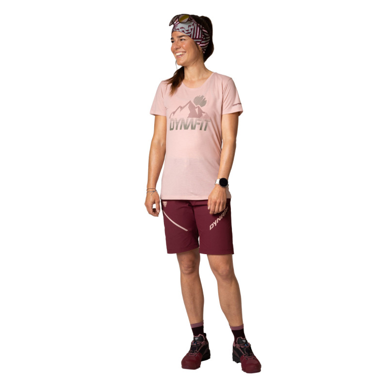 Dámske funkčné tričko Dynafit TRANSALPER GRAPHIC SHIRT  - svetlo ružová