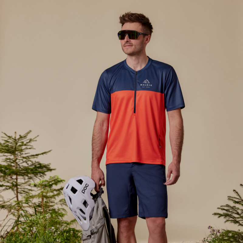 Pánsky cyklistický dres Maloja BARETTIM. ALL MOUNTAIN 1/2  - červená