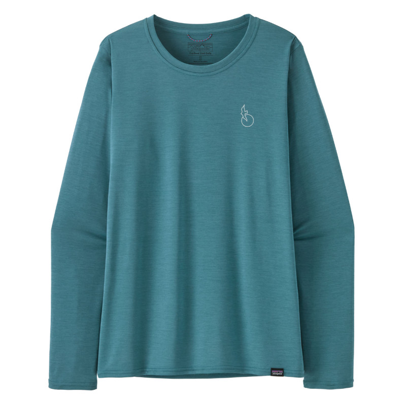 Dámské funkční tričko Patagonia LONG-SLEEVED CAPILENE COOL DAILY GRAPHIC SHIRT  - petrolejová
