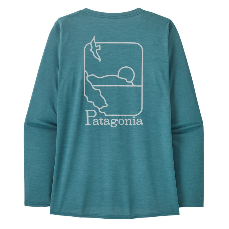 Dámské funkční tričko Patagonia LONG-SLEEVED CAPILENE COOL DAILY GRAPHIC SHIRT  - petrolejová